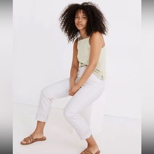 Madewell High Rise Slim Boyjean White Size 24 Heritage Stretch Denim